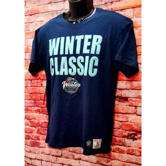 Seattle Kraken Shirt Men's Small Navy Blue Mitchell & Ness NHL Ice Hockey Sports - Picture 4 of 9